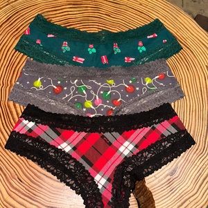 VS PINK bundle of Holiday cotton cheeksters